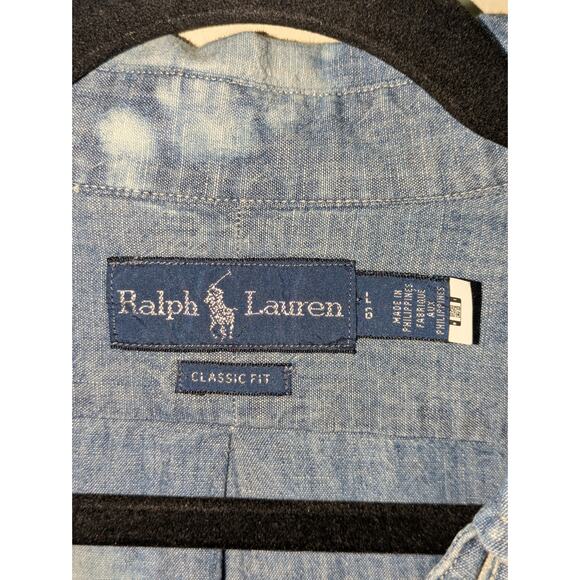 Polo Ralph Lauren Mens L Embroidered American Flag Top Rugged Distressed Grunge - Picture 7 of 9